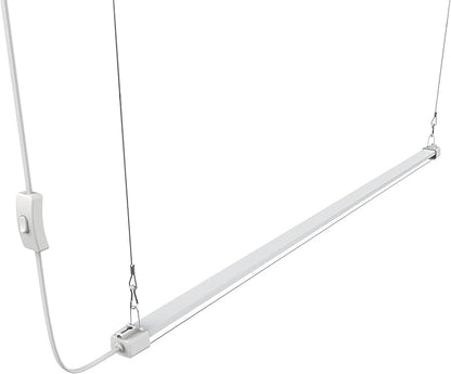 LED Grow Light 4FT Full Spectrum Compact Linkable Lighting Fixture for Indoor Greenhouse Year Round Plant Seedlings, Essential Grow Slim Hanging Suspended Strip