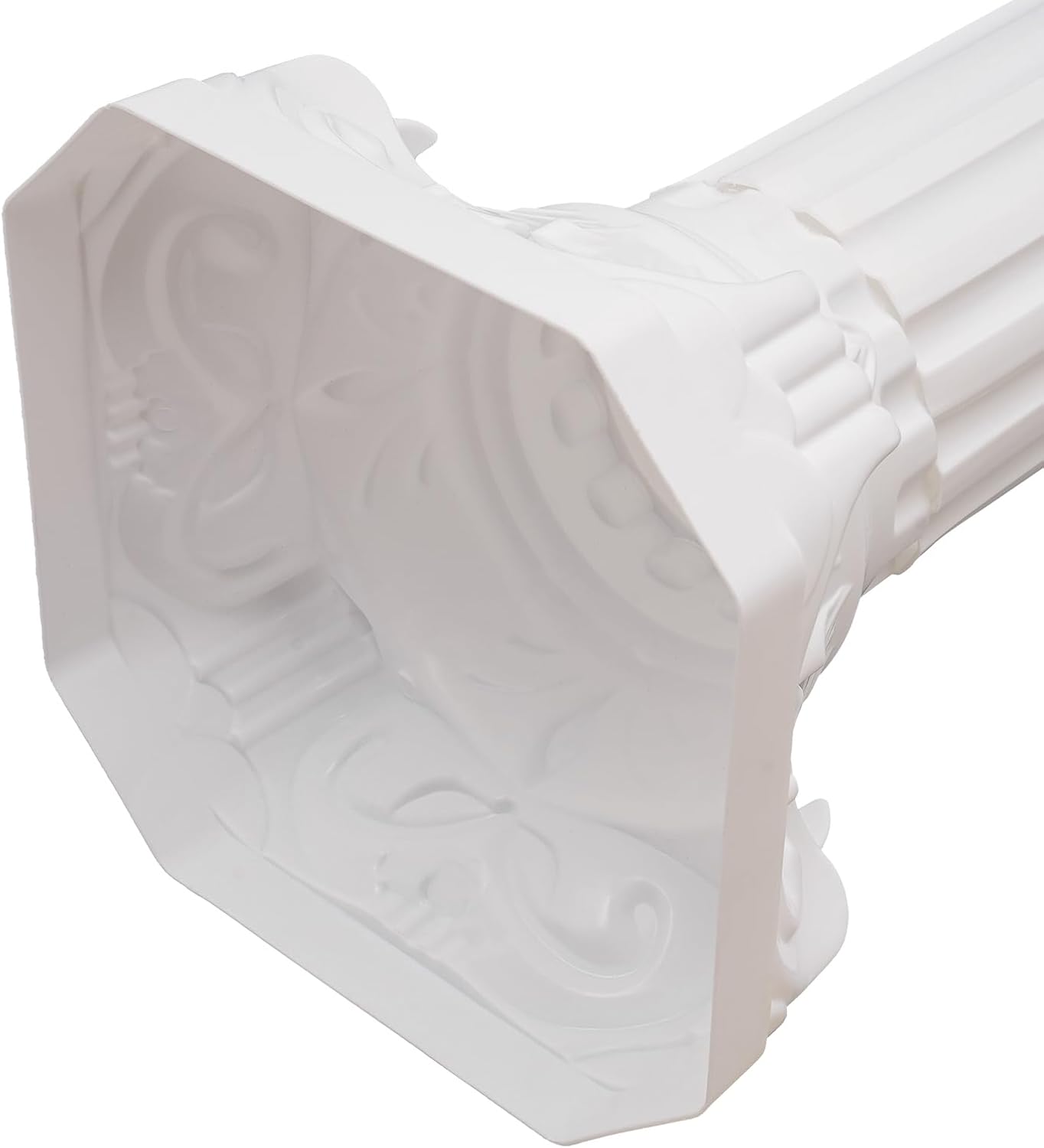 Roman Columns Wedding Column Stand Roman Pillar Plant Stand Plastic Greek Column Statue Pedestal Flower Pot Holder Decor Wedding Event Party Elegant Decorative Column (White, 4Pcs, 10.63x34.65 Inch)