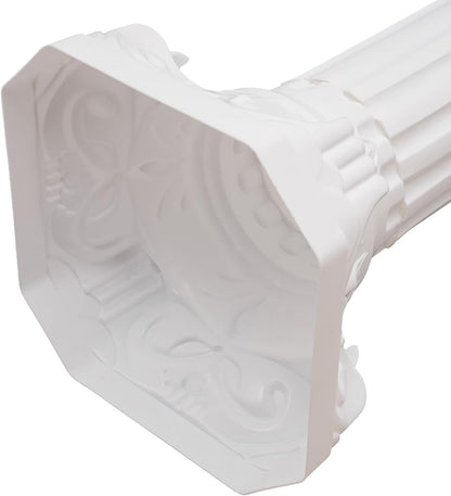 Roman Columns Wedding Column Stand Roman Pillar Plant Stand Plastic Greek Column Statue Pedestal Flower Pot Holder Decor Wedding Event Party Elegant Decorative Column (White, 4Pcs, 10.63x34.65 Inch)