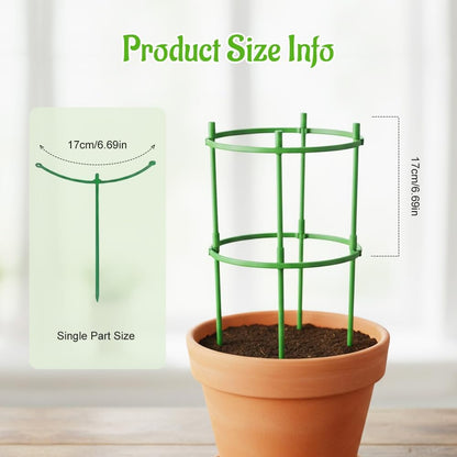 Plant Support Stakes, 2025 Upgraded Tomato Cages for Garden, Garden Flower Stakes, Round Plants Support for Indoor Outdoor Climbing Plants Vegetable Flower Pot (6, Green)