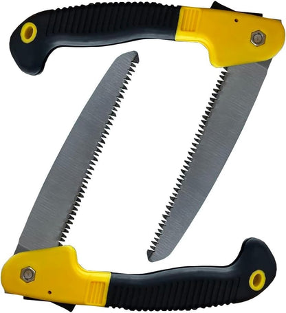 2PACK 7" Folding Hand Saw – Heavy Duty Pruning & Camping Saw with Triple-Cut Blade, Safety Lock – Ideal for Hunting, Backpacking, Tree Trimming, Bushcraft, and DIY (Cuts Dry Wood, Bamboo, Branches)
