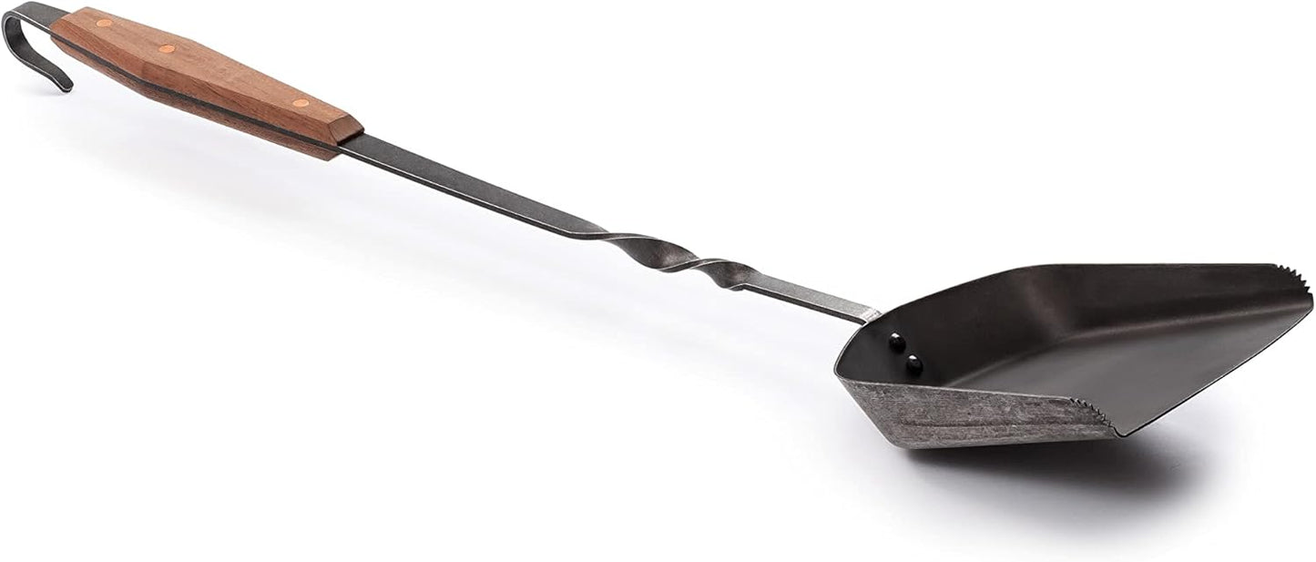 Barebones Cowboy Grill Coal Shovel - Durable Stainless Steel Ash Shovel with Walnut Handle for Fire Pit