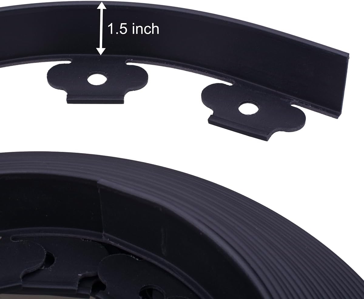 Garden Edging，200FT Landscape Edging with 300 Spikes for Lawn 1.5 Inch Tall(Black, 40FT)