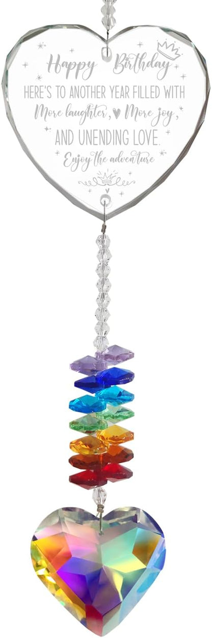 Happy Birthday Gifts for Women Her Best Friend - Crystal Suncatcher for BFF, Sister, Coworker, Mom, Teacher, Daughter, Classmate - Unique Best Gifts Birthday Present for Her Idea, for Window, Garden
