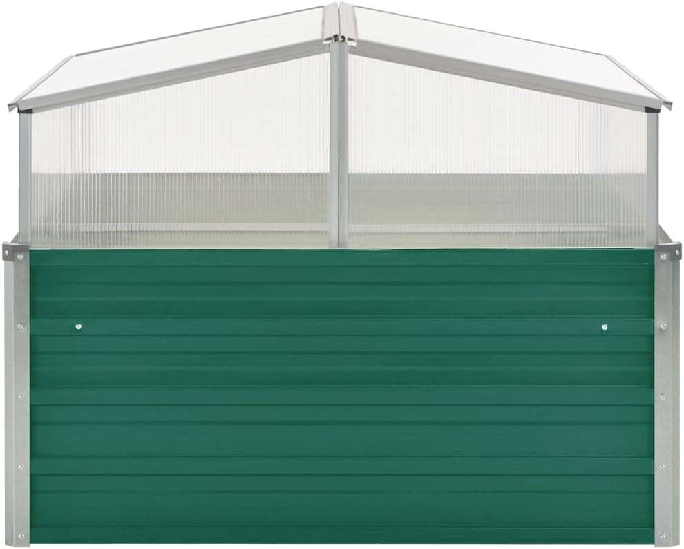 Galvanized Steel Greenhouse, 39.4"x39.4"x30.3", Green