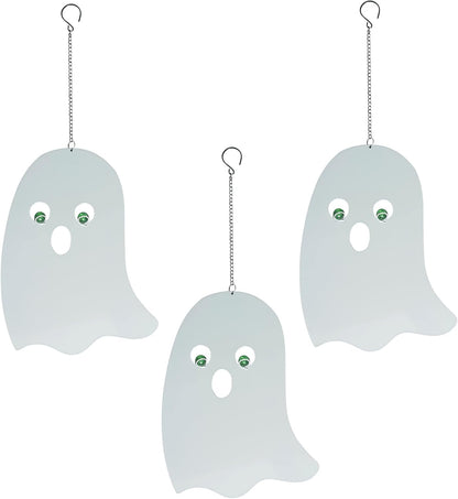 WAIU Outdoor Metal Hanging Ghosts, Halloween Decoration, Glow-in-The-Dark Ghosts, Silhouette Pendant Outdoors, Halloween Decorative Animals, Set of 3