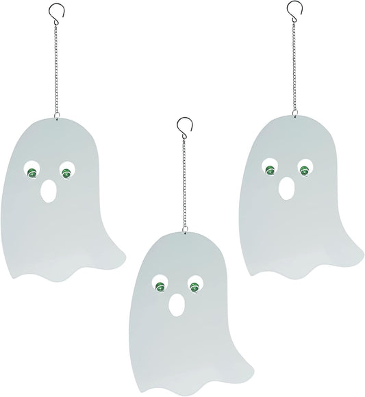 WAIU Outdoor Metal Hanging Ghosts, Halloween Decoration, Glow-in-The-Dark Ghosts, Silhouette Pendant Outdoors, Halloween Decorative Animals, Set of 3