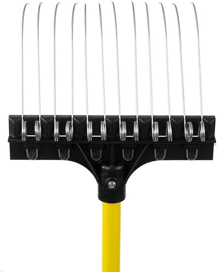 THE GROUNDSKEEPER II Shrub Rake 55-inch Lightweight Fiberglass Handle, 9-inch Head, Durable Steel Tines for Gardening, De-Thatching or Professional Landscaping