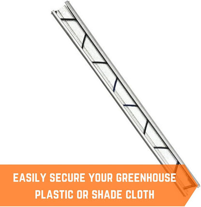 Farm Plastic Supply - Spring Wire & Lock Channel - (20 Pack) - Steel 6.5 ft Spring Lock Track & U-Channel Bundle for Greenhouse Plastic Polyethylene Film or Shade Cloth