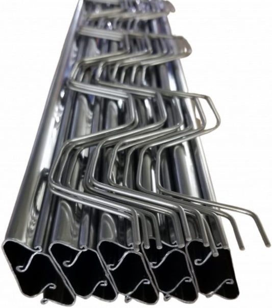 Farm Plastic Supply - Spring Wire & Lock Channel - (25 Pack) - Steel 6.5 ft Spring Lock Track & U-Channel Bundle for Greenhouse Plastic Polyethylene Film or Shade Cloth