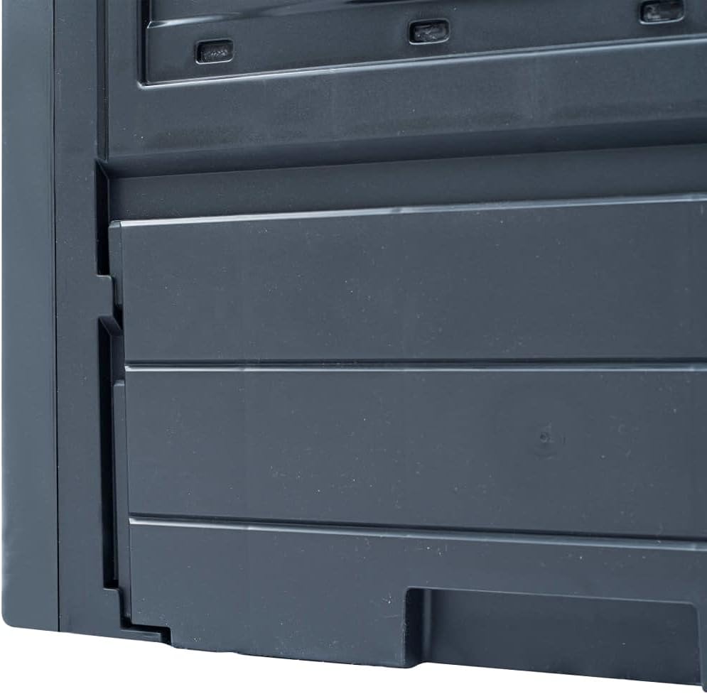 Compost Bin | Garden Composter Bin | Outdoor Composting Box for Backyard Yard Patio Outside | Gray Plastic 23.6" x 23.6" x 28.7" 68.7 Gallon by GeoHome