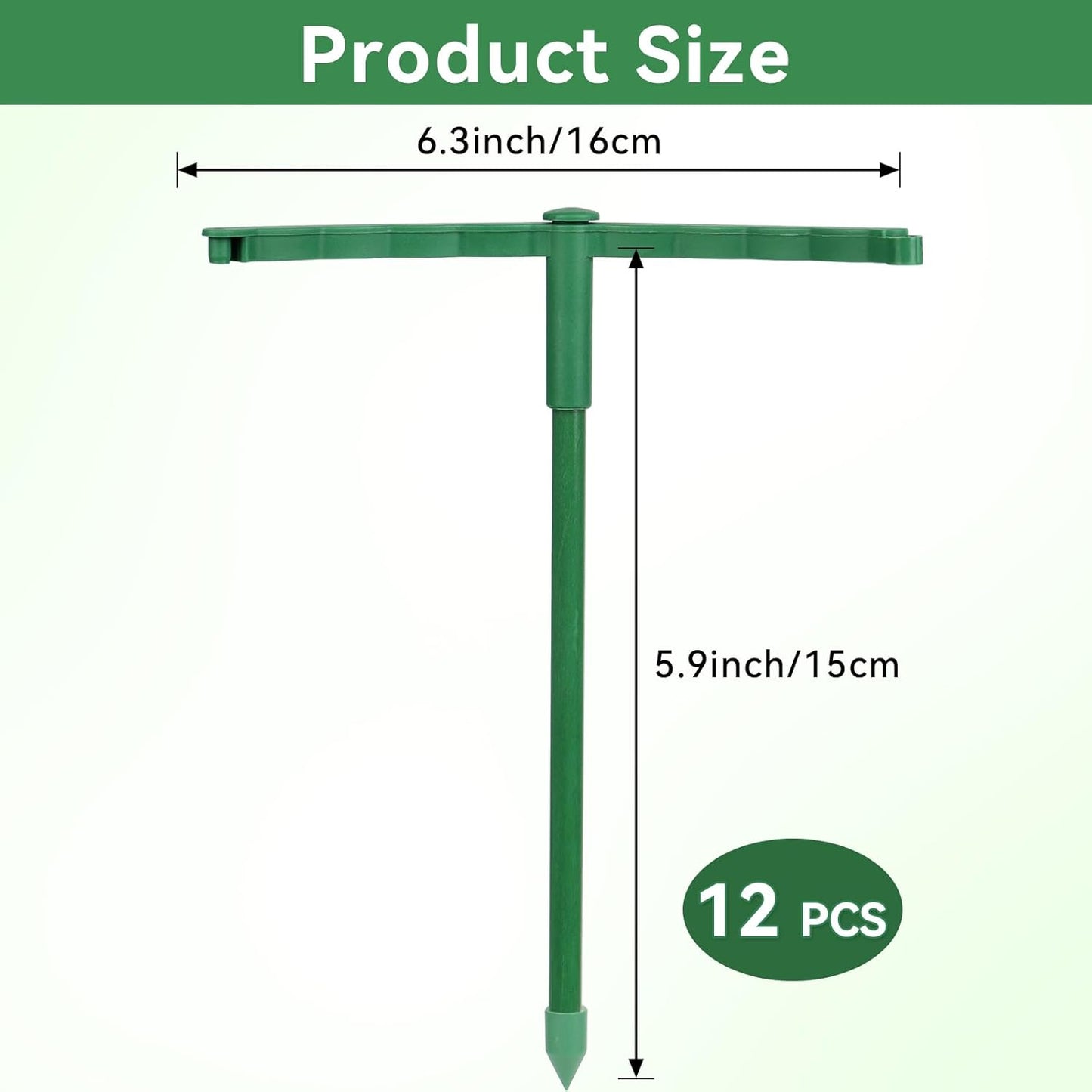 12 Pack Plant Support Stakes, 6.3 x 5.9 Inch Plastic Plant Cage Holders, Half Round Plants Support, Garden Flower Stakes for Indoor Outdoor Climbing Plants Vegetable Flower Pot