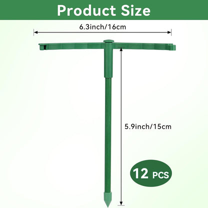 12 Pack Plant Support Stakes, 6.3 x 5.9 Inch Plastic Plant Cage Holders, Half Round Plants Support, Garden Flower Stakes for Indoor Outdoor Climbing Plants Vegetable Flower Pot