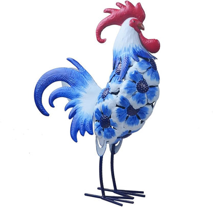 Rooster Statue Chicken Animal Sculpture Garden Decoration Metal Yard Art for Patio Lawn Backyard Outdoor Indoor Decoration