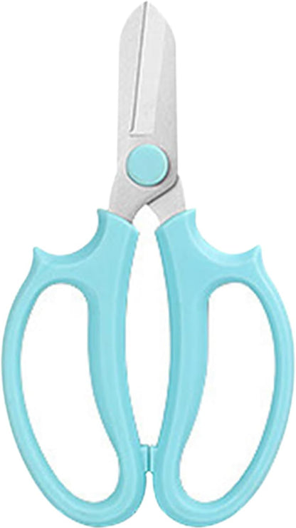 Flower Scissors - Stainless Steel Floral Scissors, Florist Cutters for Stems, Garden Plant Shears for Fresh Flowers (Blue, Pink) (1 PC Blue)