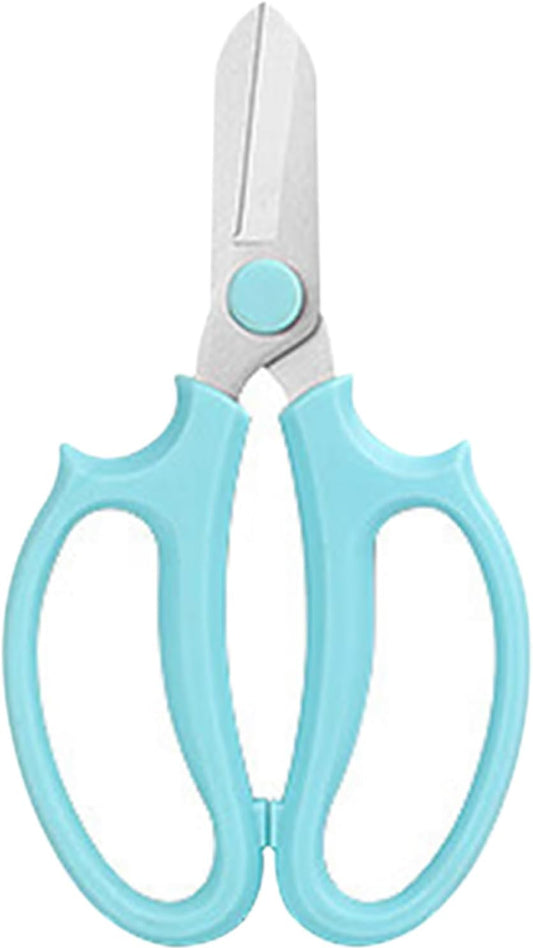 Flower Scissors - Stainless Steel Floral Scissors, Florist Cutters for Stems, Garden Plant Shears for Fresh Flowers (Blue, Pink) (1 PC Blue)