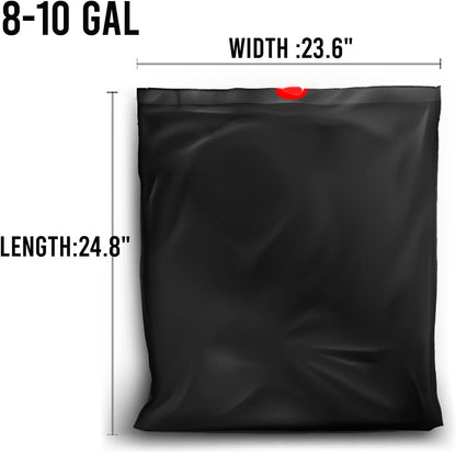 8-10 Gallon Trash Bags Drawstring, 300 Count Bulk, Black & Unscented Multi-purpose Garbage Bags for Business Home Bathroom Kitchen Commercial and Industrial