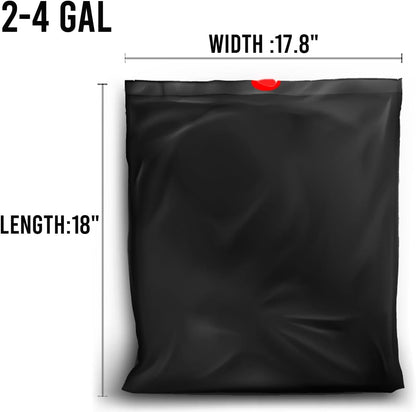 2-4 Gallon Trash Bags Drawstring, 100 Count Bulk, Black & Unscented Small Multi-purpose Garbage Bags for Business Home Bathroom Kitchen Commercial and Industrial