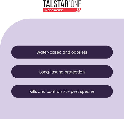 Talstar One (Bifenthrin 7.9%), Water-Based – Controls 75+ Indoor & Outdoor Pests, EPA-Approved, Yields 32–320 Gal