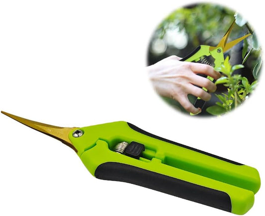 HAISHANG Pruning Shears, 6.5 Inch Garden Shears, Gardening Scissors with Titanium Coated Curved Precision Blades for Trimming Plant, Herb, Flower, Hedge, Rose, Bonsai
