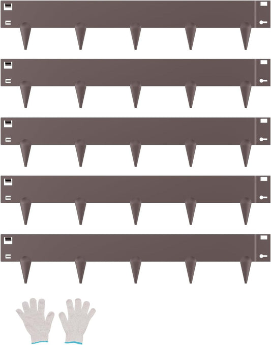 VEVOR Steel Landscape Edging, 5 Packs 39 x 4 in Rust-Resistant Metal Landscape Edging, Bendable Garden Edging Border, Heavy Duty Lawn Edging, Easy-to-Install, Flower Bed Yard Pathway Divider Brown