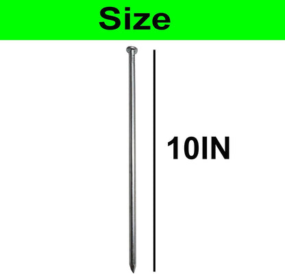 Metal Stakes, 10 Inch 35Pcs Galvanized Landscape Spikes,Garden Nails for Turf,Weed Barriers,Tent and More (35, Silver)