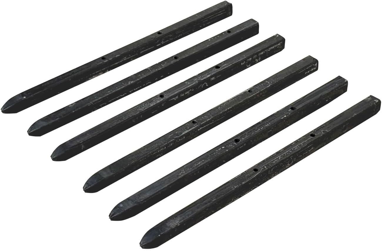 Sandbaggy Square Steel Concrete Form Stakes with Nail Holes - 5/8" Wide - Rust Resistant Coating - Removable, Reusable - Construction Grade Stakes (12 inch, 200)