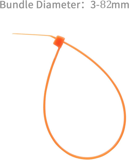 XINGO 100PCS Cable Zip Ties Heavy Duty, Premium Nylon Plastic Wire Ties with 50 Pounds Tensile Strength, Self-Locking Black Nylon Zip Ties for Indoor and Outdoor (12 inch, Orange)