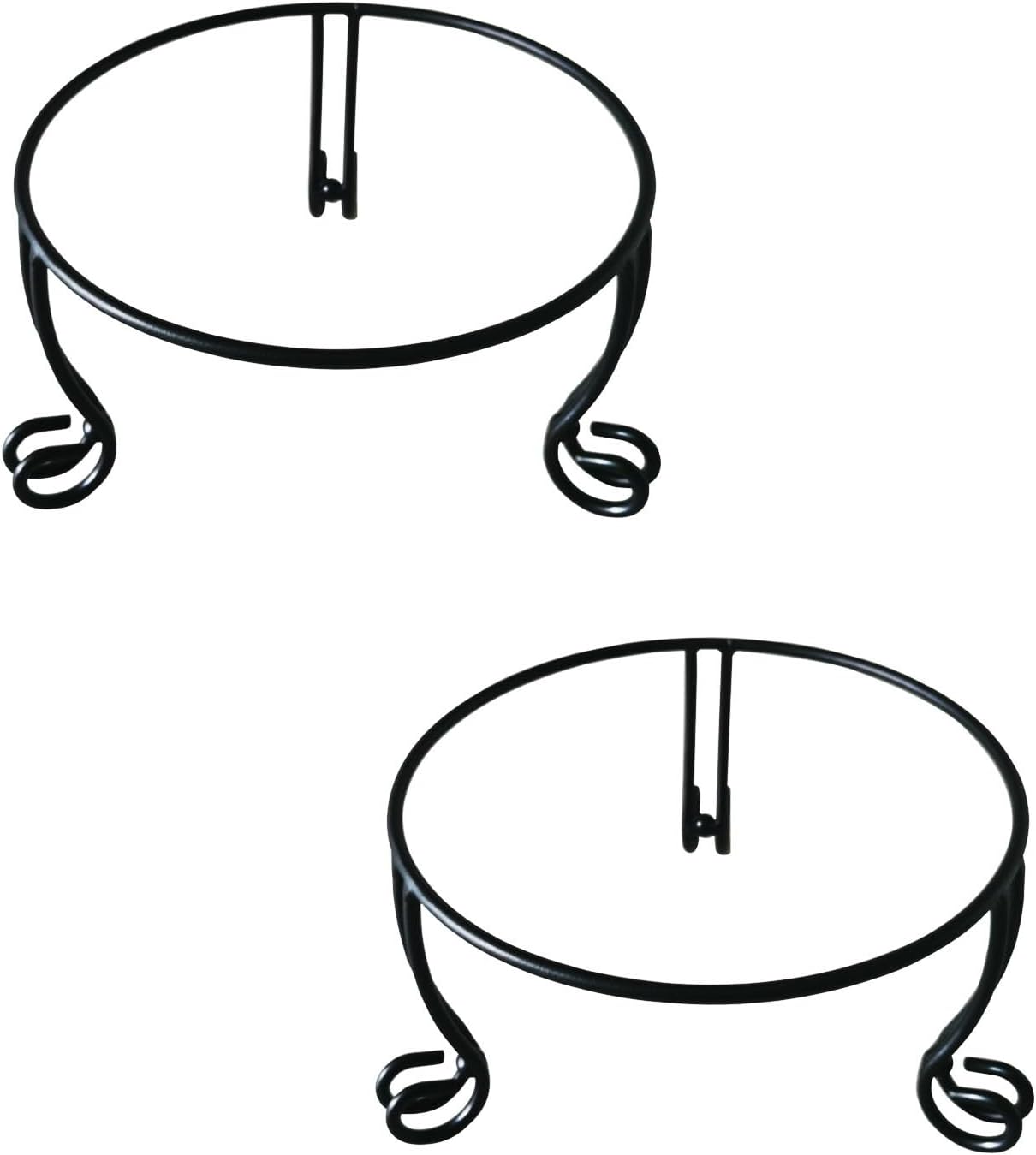 2 Pack Metal Gazing Ball Stand for 10 or 12 Inch Outdoor Garden Gazing Globes,Metal Display Stand for Plant or Flowerpot Holder,Birdbath Bowl Stand 5 Inch Tall,Black