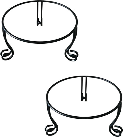 2 Pack Metal Gazing Ball Stand for 10 or 12 Inch Outdoor Garden Gazing Globes,Metal Display Stand for Plant or Flowerpot Holder,Birdbath Bowl Stand 5 Inch Tall,Black