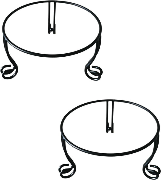 2 Pack Metal Gazing Ball Stand for 10 or 12 Inch Outdoor Garden Gazing Globes,Metal Display Stand for Plant or Flowerpot Holder,Birdbath Bowl Stand 5 Inch Tall,Black