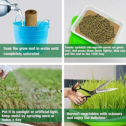 Halatool 20PCS Jute Plant Hemp Fiber Grow Mat for Microgreens 10" X 20" Hydroponic Grow Pads Sprouting Kit for 1020 Growing Trays Indoor Wheatgrass Sprouts Organic Production