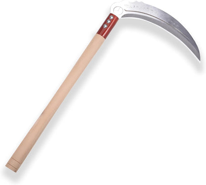 1pce 470mm/18.5in Carbon Steel Billhook Brush Clearing Sickle for Grass,Weeding Tools for Garden,Curved Sawtooth Sickle,Machete Axe for Cutting Trees,Steel Blade Knife in Hand