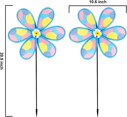 4PCS Wind Spinners for Yard and Garden, Lawn Yard Decorations Pinwheels Colorful Whirligigs Windmill Kids Toys for Outdoor Decor