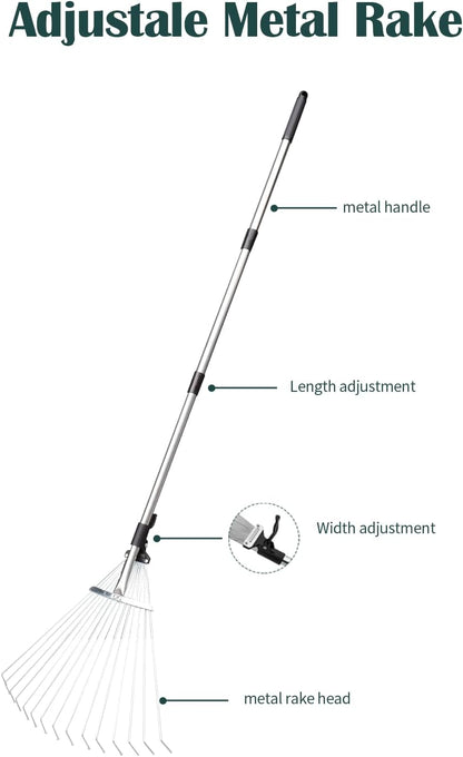 Leaf Grabber, Grabber Rake, Leaf Picker Upper, Leaf Scoops with Long Handle, Rakes for Yard Work, Yard Tools for Garden Cleaning