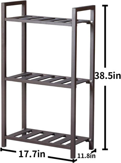 Plant Stand for Versatile Decor - Indoor/Outdoor Aluminum Stand with 300 LBS Strength, Sized L17.7 x W11.8 x H38.5 inch - Perfect for Patios, Gardens, Living Rooms