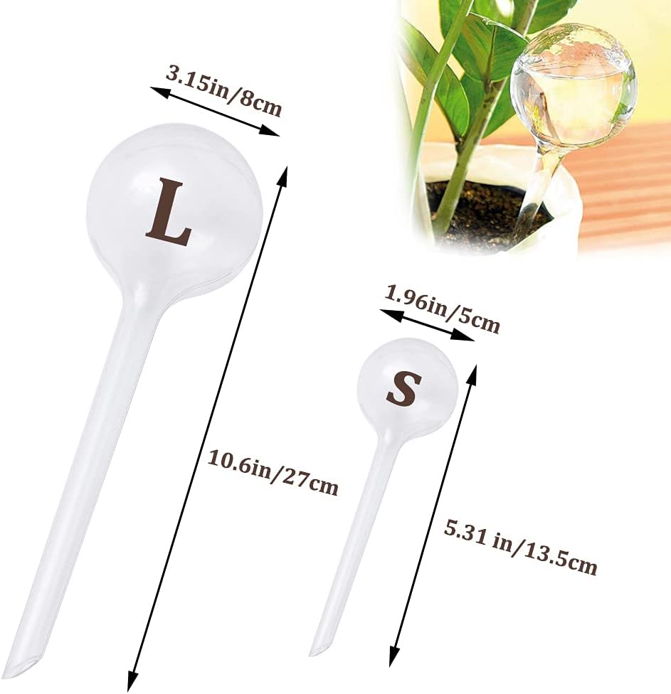 10 Pcs Clear Plant Watering Globes,Plastic Self-Watering Bulbs,Flower Automatic Watering Device,Garden Waterer for Plant Indoor Outdoor