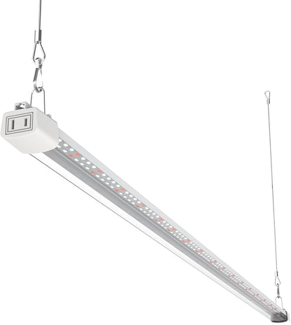 LED Grow Light 4FT Full Spectrum Compact Linkable Lighting Fixture for Indoor Greenhouse Year Round Plant Seedlings, Essential Grow Slim Hanging Suspended Strip