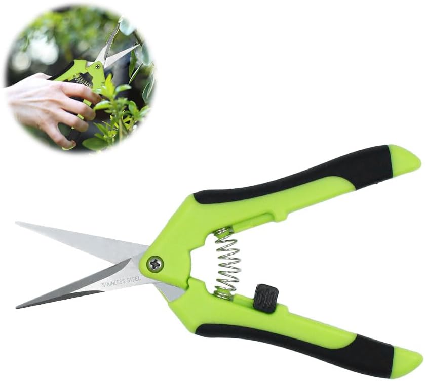 HAISHANG Pruning Shears, 6.5 Inch Garden Shears, Gardening Scissors with Straight Stainless Steel Precision Blades for Trimming Plant, Herb, Flower, Hedge, Rose, Bonsai