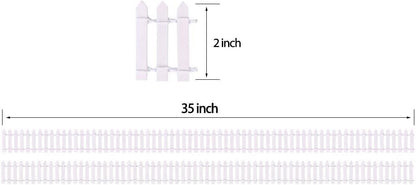 35 Inch 2-Pack Miniature Fairy Garden Fence Wood Decorative Ornament Fence for Dollhouse Succulent Plant Pot DIY Diorama Project Height 2 inch (White)