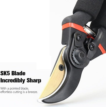 Astorn Premium Bypass Pruning Shears for Gardening - Heavy Duty, Ultra Sharp Garden Shears w/Ergonomic Soft Grip Handle - Made with High-Grade Carbon Steel - Ideal for Cutting, Gardening & Trimming