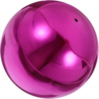 ibasenice Stainless Steel Mirror Reflective Gazing Ball 12 Inch Garden Decor - Purple Decorative Sphere for Outdoor Use 2Pcs Set