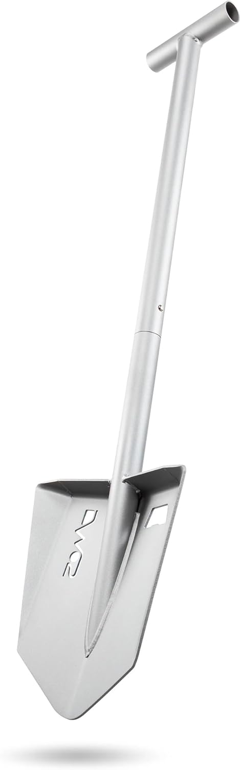 DMOS Nomad Shovel - 2-Piece Collapsible Lightweight Aluminum Shovel for Camping, Overlanding, Survival, Military, Hunting, & Off-Road Use - Silver - Pro