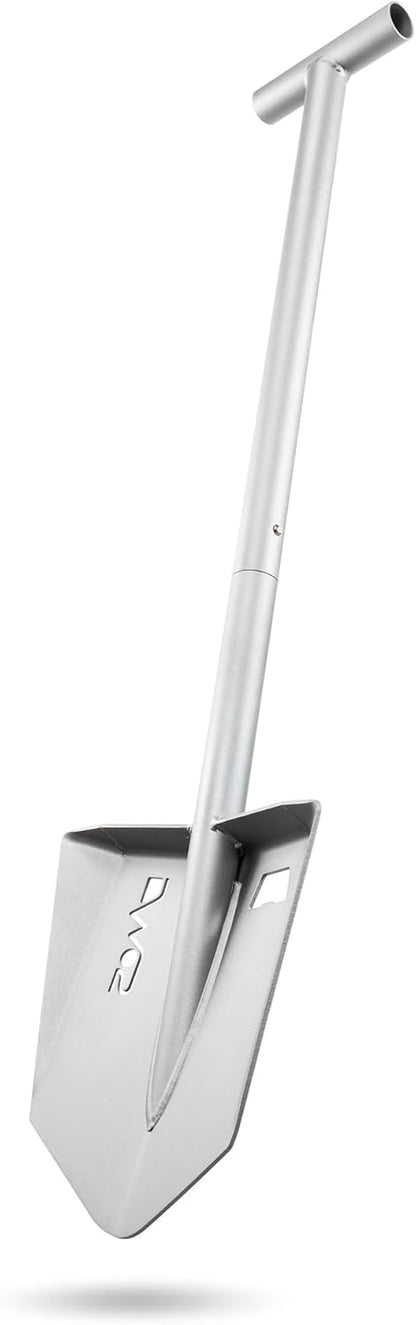 DMOS Nomad Shovel - 2-Piece Collapsible Lightweight Aluminum Shovel for Camping, Overlanding, Survival, Military, Hunting, & Off-Road Use - Silver - Pro