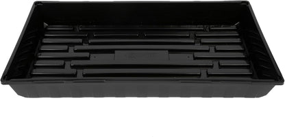 SUNPACK 10" x 20" Mega Plastic Seed Starting Tray, Black, 2.5" - No Drainage Holes, Ideal for Greenhouses or Indoor Gardening - Made of Thick, Strong Plastic