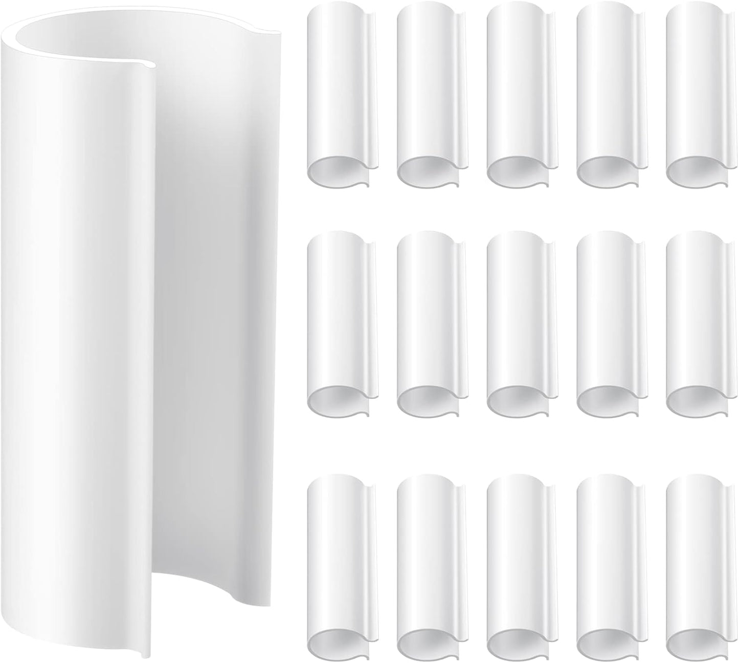 Jetec 16 Pcs PVC Pipe Clamps Greenhouses Strap Clips 2.4 Inches Long Summer PVC Water Pipe Clamps Strap Clips for Woodworking(for 3/4 Inch PVC Pipe,White)