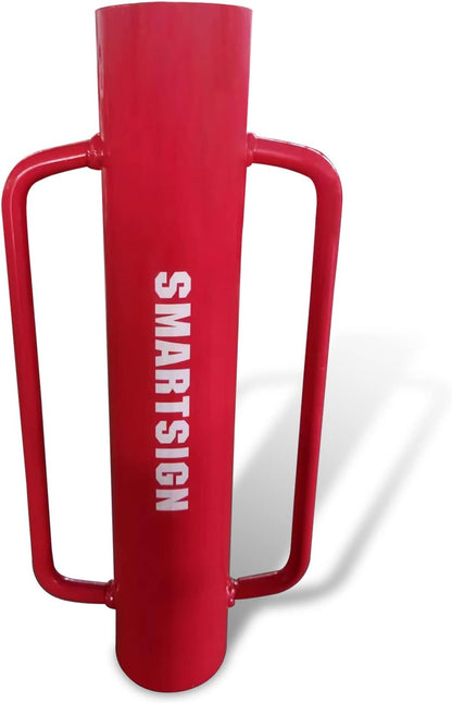 SmartSign Post Driver, Heavy Duty 22 lb Steel Post Pounder for Sign Posts/U-Channels/Fence Posts, Red