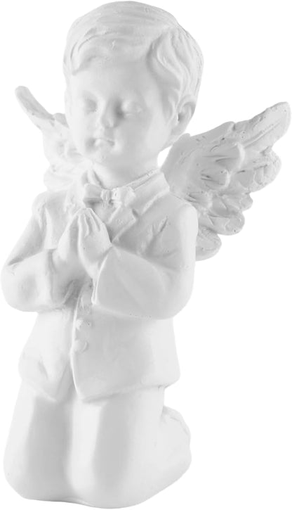 White Kneeling Praying Angel Statues, Handmade Resin Craft Home Decor, Indoor & Outdoor Angel Ornaments, Wedding Table Decor, Ideal Blessing Gift for Parents and Friends