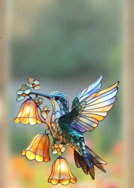 Aesthetic Bird Suncatcher Window Hanging, Romantic Ornament Gift for Home and Garden Decor