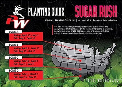 Pure Whitetail Sugar Rush | Select Seed Blends | Easiest Deer Feeder | Late Season Whitetail Deer Food Plot | Turnip, Sugar Beet, Winfred Forage Brassica Seeds | 5 lb Bags | 2-Pack